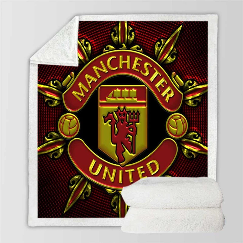Official English Football Club Manchester United FC Sherpa Fleece Blanket
