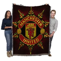 Official English Football Club Manchester United FC Woven Blanket
