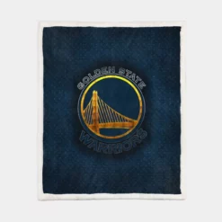 Official Golden State Warriors NBA Club Logo Sherpa Fleece Blanket 1