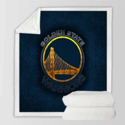 Official Golden State Warriors NBA Club Logo Sherpa Fleece Blanket