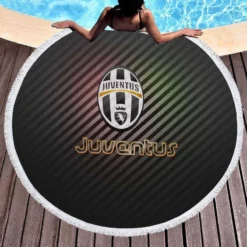 Official Juventus FC Club Logo Round Beach Towel 1