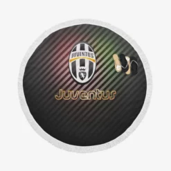 Official Juventus FC Club Logo Round Beach Towel