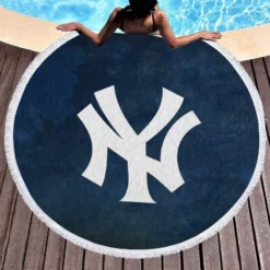 Official MLB Baseball Club Yankees Round Beach Towel 1