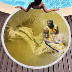 Official NBA Basketball Player Kobe Bryant Round Beach Towel 1