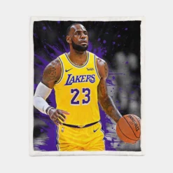 Official NBA Basketball Player LeBron James Sherpa Fleece Blanket 1