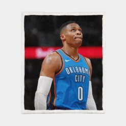 Oklahoma City Thunder Russell Westbrook Sherpa Fleece Blanket 1