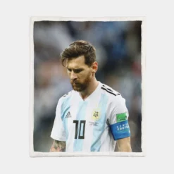 Olympic Footballer Player Lionel Messi Sherpa Fleece Blanket 1