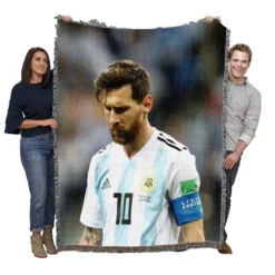 Olympic Footballer Player Lionel Messi Woven Blanket