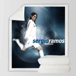 Olympic Footballer Sergio Ramos Sherpa Fleece Blanket