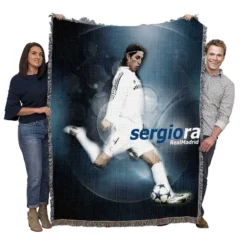 Olympic Footballer Sergio Ramos Woven Blanket