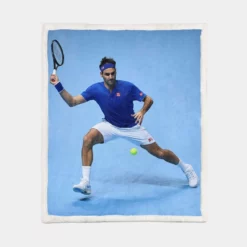 Optimistic Tennis Player Roger Federer Sherpa Fleece Blanket 1