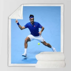 Optimistic Tennis Player Roger Federer Sherpa Fleece Blanket