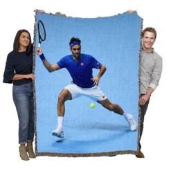 Optimistic Tennis Player Roger Federer Woven Blanket