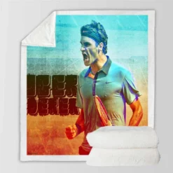 Organized Tennis Roger Federer Sherpa Fleece Blanket