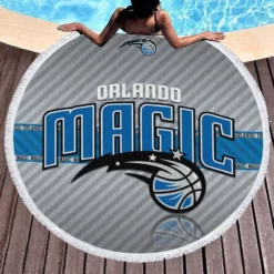 Orlando Magic Active American Basketball Team Round Beach Towel 1