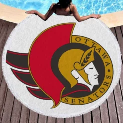 Ottawa Senators Popular NHL Hockey Team Round Beach Towel 1