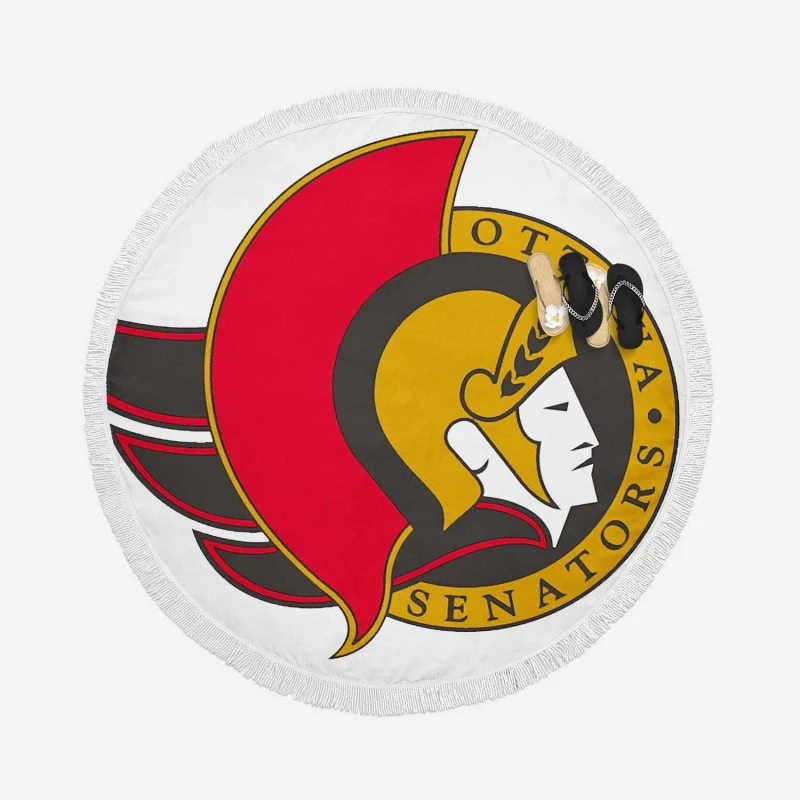 Ottawa Senators Popular NHL Hockey Team Round Beach Towel