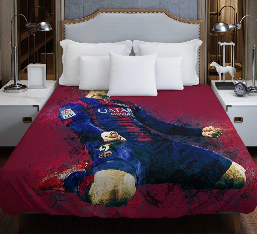 Outstanding Barcelona Team Player Luis Suarez Duvet Cover