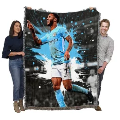 Outstanding Football Man City Raheem Sterling Woven Blanket