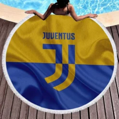 Outstanding Italian Soccer Club Juventus Logo Round Beach Towel 1