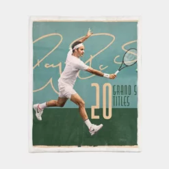 Outstanding Tennis Roger Federer Sherpa Fleece Blanket 1