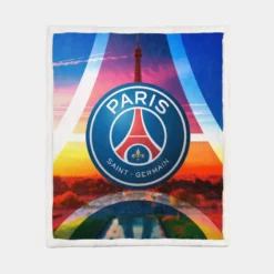 Paris Saint Germain FC Awarded Soccer Team Sherpa Fleece Blanket 1