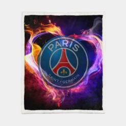 Paris Saint Germain FC Energetic Football Team Sherpa Fleece Blanket 1