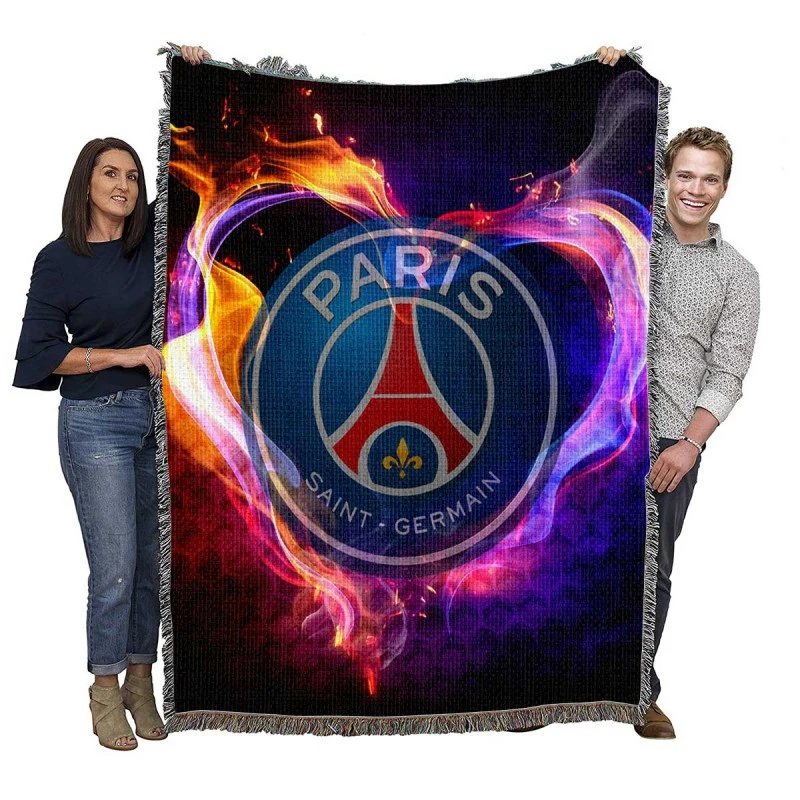 Paris Saint Germain FC Energetic Football Team Woven Blanket