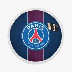Paris Saint Germain FC Euro Football Club  Round Beach Towel