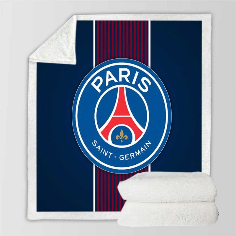 Paris Saint Germain FC Euro Football Club  Sherpa Fleece Blanket