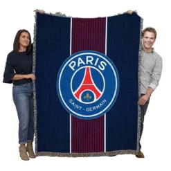 Paris Saint Germain FC Euro Football Club  Woven Blanket