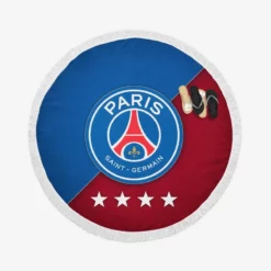 Paris Saint Germain FC Professional Football Club Round Beach Towel