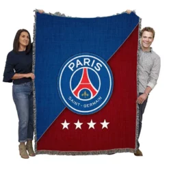 Paris Saint Germain FC Professional Football Club Woven Blanket