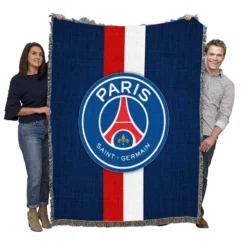 Paris Saint Germain FC Strong Football Club Woven Blanket