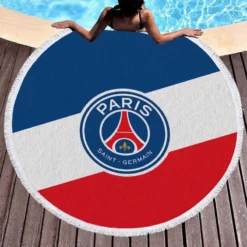 Paris Saint Germain FC Unique Football Player Round Beach Towel 1