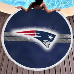 Partriots Professional American Football Team Round Beach Towel 1