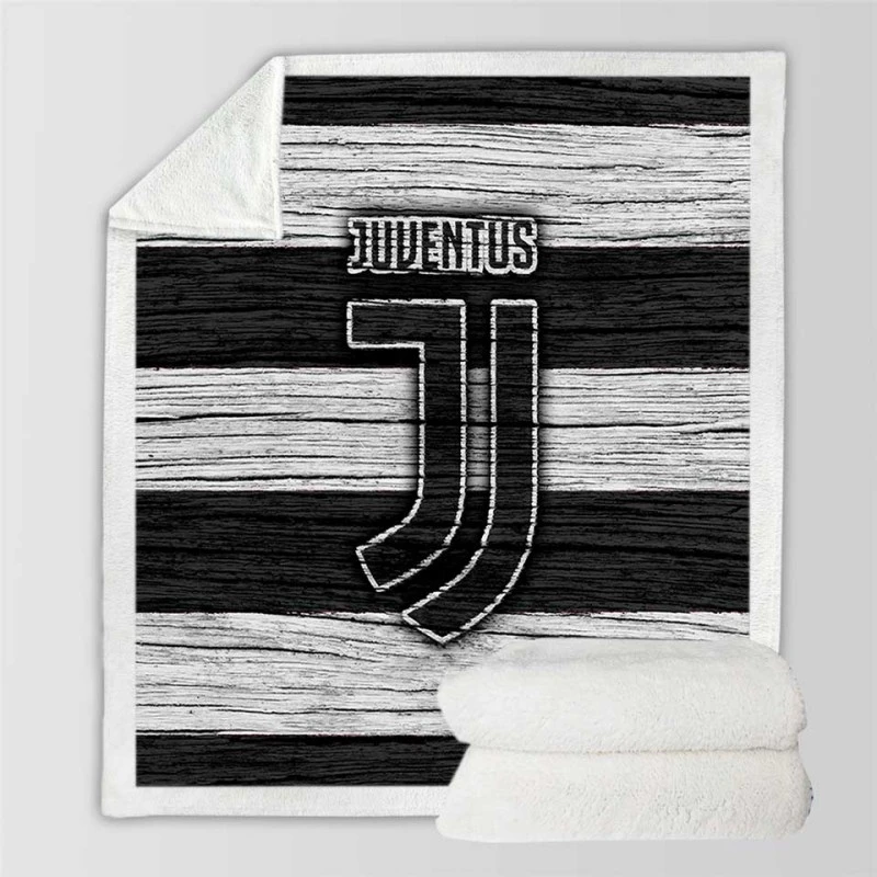 Passionate Football Club Juventus Logo Sherpa Fleece Blanket