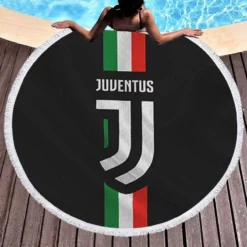 Passionate Italian Football Club Juventus Logo Round Beach Towel 1