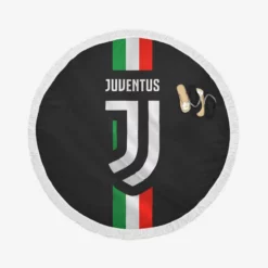 Passionate Italian Football Club Juventus Logo Round Beach Towel