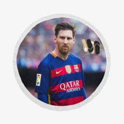 Passionate Sports Player Lionel Messi Round Beach Towel