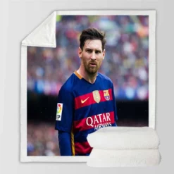 Passionate Sports Player Lionel Messi Sherpa Fleece Blanket