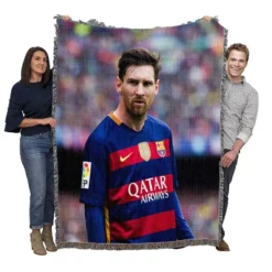 Passionate Sports Player Lionel Messi Woven Blanket