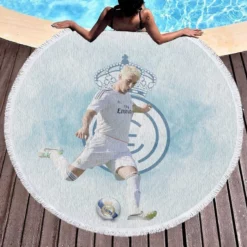 Passionate Sports Player Sergio Ramos Round Beach Towel 1