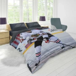 Patrick Kane American Professional Ice Hockey Team Duvet Cover 1