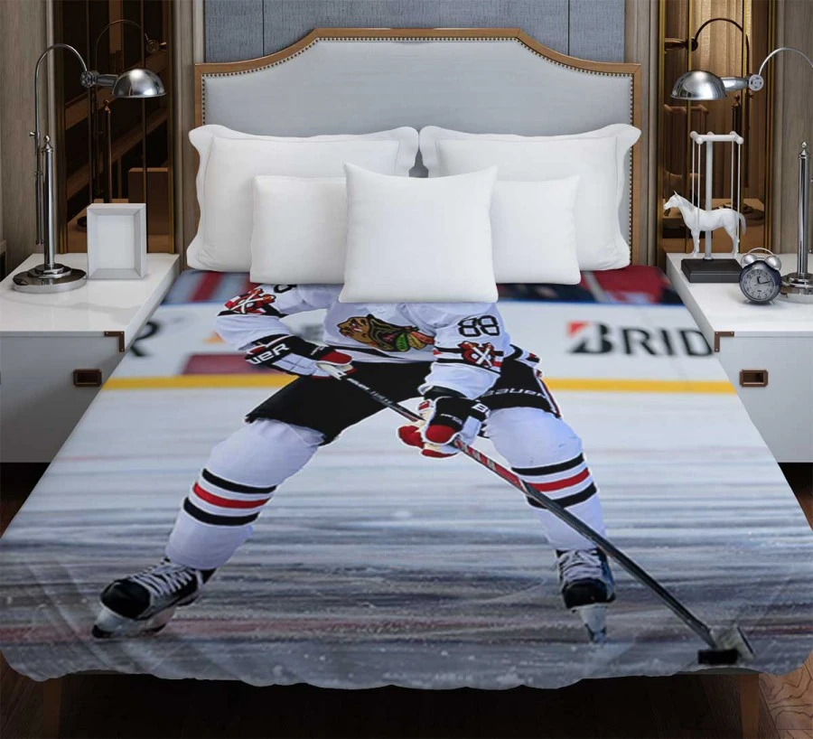 Patrick Kane American Professional Ice Hockey Team Duvet Cover