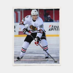 Patrick Kane American Professional Ice Hockey Team Sherpa Fleece Blanket 1