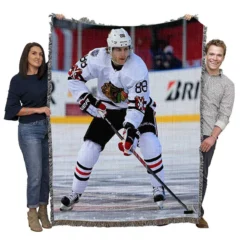 Patrick Kane American Professional Ice Hockey Team Woven Blanket