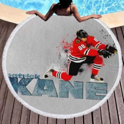 Patrick Kane Popular NHL Hockey Player Round Beach Towel 1