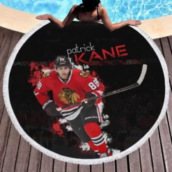 Patrick Kane Strong NHL Hockey Player Round Beach Towel 1