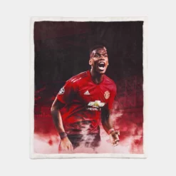 Paul Pogba Athletic United Soccer Player Sherpa Fleece Blanket 1